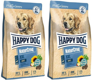 Produktbild von Happy Dog NaturCroq XXL Adult Hundefutter für Riesenrassen mit Geflügel Rind und Fisch 2 x 15 kg