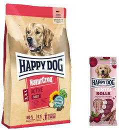 Happy Dog Premium NaturCroq Active mit Dental Rolls für erwachsene Hunde mit Geflügel und Fisch zur Zahnpflege und Verdauung – Bild 1 von 1