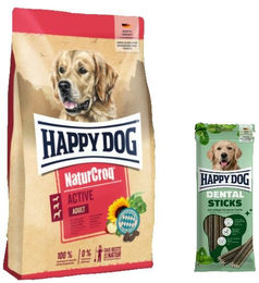Happy Dog Premium NaturCroq Active mit Dental Sticks für erwachsene Hunde Geflügel und Fisch zur Zahnpflege und Verdauung – Bild 1 von 1