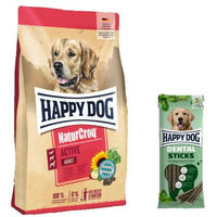 Produktbild von Happy Dog Premium NaturCroq Active mit Dental Sticks für erwachsene Hunde Geflügel und Fisch zur Zahnpflege und Verdauung