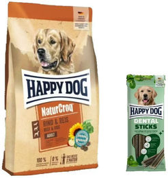 Happy Dog Premium NaturCroq Rind und Reis mit Dental Sticks für erwachsene Hunde – Bild 1 von 1