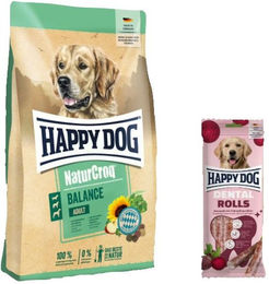 Happy Dog Premium NaturCroq Sensitive Adult Hundefutter und Dental Rolls zur Zahnpflege und Verdauung 15,1 kg – Bild 1 von 1