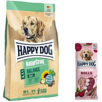 Produktbild von Happy Dog Premium NaturCroq Sensitive Adult Hundefutter und Dental Rolls zur Zahnpflege und Verdauung 15,1 kg