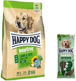 Happy Dog Premium NaturCroq Sensitive Lamm und Reis Adult Hundefutter mit Dental Sticks zur Zahnpflege – Bild 1 von 1