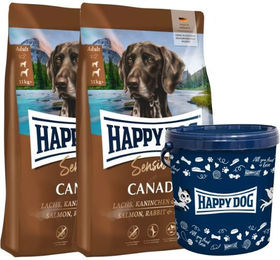 Produktbild von Happy Dog Sensible Canada Hundefutter Adult Getreidefrei und Glutenfrei mit Lachs Kaninchen und Lamm 1kg