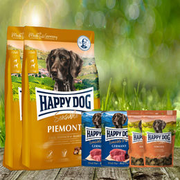 Happy Dog Sensible Hundefutter Set mit Piemonte, Toscana Soft Snacks und Pure Germany getreidefrei und glutenfrei für mittelgroße und große Hunde – Bild 1 von 1