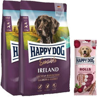 Produktbild von Happy Dog Sensible Ireland Doppelpack und Dental Rolls Hundefutter Set