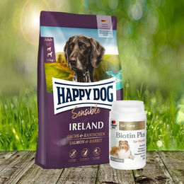 Happy Dog Sensible Ireland Hundefutter 12,5 kg und Doppelherz Biotin Plus 120 Tabletten – Bild 1 von 1
