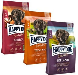 Produktbild von Happy Dog Sensible Junior Hundefutter Probierpaket Länderreise 3x1kg Mixpaket für mittelgroße und große Hunde - 3 x 1 kg