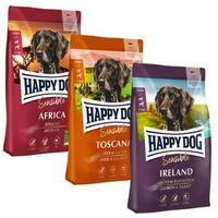 Produktbild von Happy Dog Sensible Junior Hundefutter Probierpaket Länderreise 3x1kg Mixpaket für mittelgroße und große Hunde - 3 x 1 kg