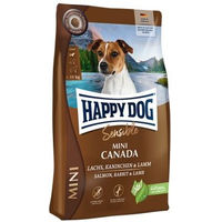 Produktbild von Happy Dog Sensible Mini Canada Trockenfutter für adulte Hunde kleiner Rassen mit Lachs, Kaninchen und Lamm, getreidefrei, 4 kg - 4 kg