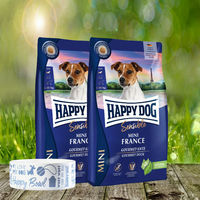 Produktbild von Happy Dog Sensible Mini France Hundefutter Ente glutenfrei und getreidefrei 2 x 4 kg mit Futternapf
