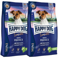 Produktbild von Happy Dog Sensible Mini France Hundefutter mit Ente für kleine erwachsene Hunde getreidefrei und glutenfrei 1000g