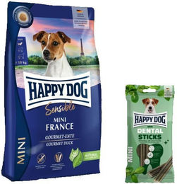 Happy Dog Sensible Mini France Trockenfutter und Dental Sticks Mini für kleine Hunde – Bild 1 von 1