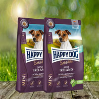 Produktbild von Happy Dog Sensible MINI Ireland Hundefutter für kleine erwachsene Hunde mit Lachs und Kaninchen 2 x 4 kg