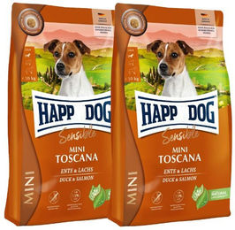 Produktbild von Happy Dog Sensible Mini Kroketten Ente und Lachs für kleine Hunde glutenfrei