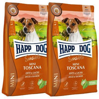 Produktbild von Happy Dog Sensible Mini Kroketten Ente und Lachs für kleine Hunde glutenfrei