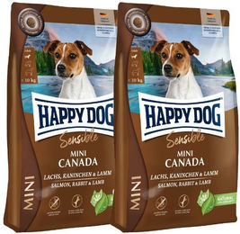 Produktbild von Happy Dog Sensible Mini Kroketten für kleine Hunde Getreidefrei und Glutenfrei mit Lachs Kaninchen und Lamm 1000g