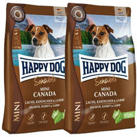 Produktbild von Happy Dog Sensible Mini Kroketten für kleine Hunde Getreidefrei und Glutenfrei mit Lachs Kaninchen und Lamm 1000g