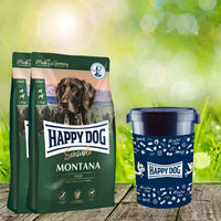 Produktbild von Happy Dog Sensible Montana Getreidefreies Hundefutter für sensitive Hunde 2 x 10 kg mit Futtertonne 43 Liter