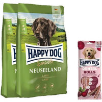 Produktbild von Happy Dog Sensible Neuseeland Doppelpack und Dental Rolls Hundesnacks für Hunde