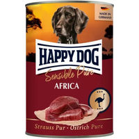 Produktbild von Happy Dog Sensible Pure Africa Strauß Nassfutter für Hunde Adult Monoprotein 12x 400 g - 6 x 400 g