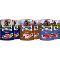 Produktbild von Happy Dog Sensible Pure Hundefutter Mixpaket mit Truthahn, Büffel und Ente getreidefrei 6x400g - 6 x 400 g