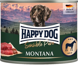 Produktbild von Happy Dog Sensible Pure Montana Hundefutter Pferd Adult Hypoallergen Monoprotein 12x200g