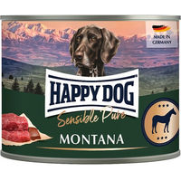 Produktbild von Happy Dog Sensible Pure Montana Hundefutter Pferd Hypoallergen Adult 6x200g