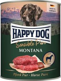 Produktbild von Happy Dog Sensible Pure Montana Hundefutter Pferd Hypoallergen Adult 6x800g