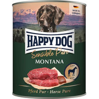 Produktbild von Happy Dog Sensible Pure Montana Hundefutter Pferd Monoprotein Adult 12x800g