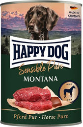 Produktbild von Happy Dog Sensible Pure Montana Hundefutter Pferd Monoprotein Adult 6x400g