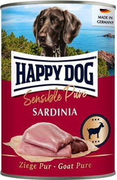 Produktbild von Happy Dog Sensible Pure Sardinia Hundefutter Adult Ziege und Sardine Monoprotein 12x400g