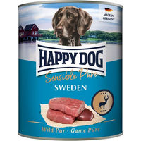 Produktbild von Happy Dog Sensible Pure Sweden Wild Hundefutter Monoprotein Stückchen in Sauce Adult 6 x 800 g - 6 x 800 g