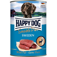 Produktbild von Happy Dog Sensible Pure Sweden Wild Hypoallergenes Monoprotein Nassfutter für Hunde 6 x 400 g