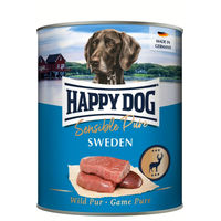 Produktbild von Happy Dog Sensible Pure Sweden Wild Nassfutter für Hunde 6 x 800 g Dosen - 6 x 800 g
