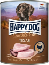 Produktbild von Happy Dog Sensible Pure Texas Hundefutter Truthahn Adult 6x800g