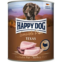 Produktbild von Happy Dog Sensible Pure Texas Hundefutter Truthahn Adult 6x800g