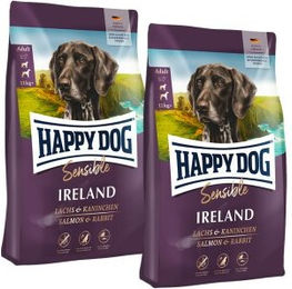 Produktbild von Happy Dog Sensible Trockenfutter Hund Adult Getreidefrei Lachs und Kaninchen 2x12,5 kg - 2 x 12,5 kg