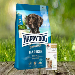 Happy Dog Supreme Karibik Hundefutter 11 kg und Doppelherz Haut und Fell Öl Omega-3 250 ml – Bild 1 von 1