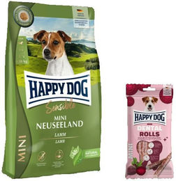Happy Dog Supreme Mini Neuseeland und Dental Rolls Mini Hundefutter Set für kleine Hunde – Bild 1 von 1