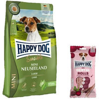 Produktbild von Happy Dog Supreme Mini Neuseeland und Dental Rolls Mini Hundefutter Set für kleine Hunde