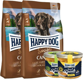 Happy Dog Supreme Sensible Canada Hundefutter Adult 2 x 11 kg mit 2 Happy Dog Snack Drink Nasssnack getreidefrei und glutenfrei – Bild 1 von 2