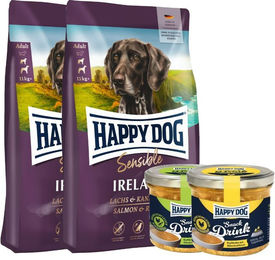 Happy Dog Supreme Sensible Ireland Hundefutter Adult 2 x 12,5 kg mit 2 Happy Dog Snack Drink Nasssnack – Bild 1 von 2
