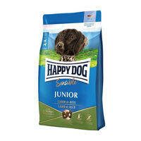 Produktbild von Happy Dog Supreme Sensible Junior Hundetrockenfutter Lamm und Reis 1 kg - 4 x 1 kg