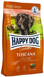 Happy Dog Supreme Sensible Toscana Trockenfutter mit Ente und Lachs für adulte Hunde 4 kg - 4 kg – Bild 1 von 12