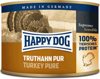 Happy Dog Truthahn Pur Hundefutter Hypoallergen 6x200g – Bild 1 von 2