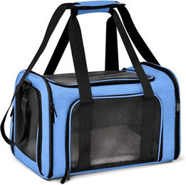 Happy Home Tiertransporttasche aus Polyester für Hunde kleiner Rassen und Katzen in Blau, faltbar und tragbar – Bild 1 von 5