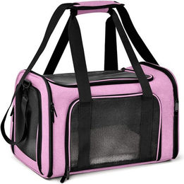 Happy Home Tiertransporttasche aus Polyester für Katzen und kleine Hunde, Rosa, Faltbar – Bild 1 von 5