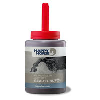 Produktbild von Happy Horse Beauty Huföl 450 ml zur Pflege von trockenen und brüchigen Pferdehufe mit Lorbeeröl, Lanolin und Aloe Vera